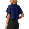 image:imageGRECERELLE Womens Summer Lightweight Cropped Cardigan Shrug  Short Sleeve Casual Bolero Shrugs Open Front Cover Ups for Dresses V Neck Trendy Layering TopsDark Blue