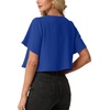 image:imageGRECERELLE Womens Summer Lightweight Cropped Cardigan Shrug  Short Sleeve Casual Bolero Shrugs Open Front Cover Ups for Dresses V Neck Trendy Layering TopsRoyal Blue