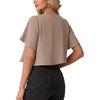 image:imageGRECERELLE Womens Summer Lightweight Cropped Cardigan Shrug  Short Sleeve Casual Bolero Shrugs Open Front Cover Ups for Dresses V Neck Trendy Layering TopsLight Khaki