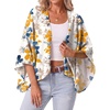 image:imageGRECERELLE Womens Summer Lightweight Cropped Cardigan  Open Front Cover Ups for Dresses Kimono Oversized Trendy Layering Tops Casual Loose Shrug for VacationWhite Ink Daffodil