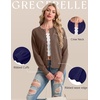 image:imageGRECERELLE Cardigan Sweaters for Women Lightweight Crewneck Button Down Soft Knit Dressy Cardigans 2026Brown