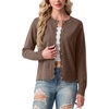 image:imageGRECERELLE Cardigan Sweaters for Women Lightweight Crewneck Button Down Soft Knit Dressy Cardigans 2026Brown