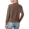 image:imageGRECERELLE Cardigan Sweaters for Women Lightweight Crewneck Button Down Soft Knit Dressy Cardigans 2026Brown