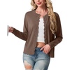 image:imageGRECERELLE Cardigan Sweaters for Women Lightweight Crewneck Button Down Soft Knit Dressy Cardigans 2026Brown