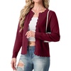image:imageGRECERELLE Cardigan Sweaters for Women Lightweight Crewneck Button Down Soft Knit Dressy Cardigans 2026Burgundy