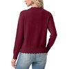 image:imageGRECERELLE Cardigan Sweaters for Women Lightweight Crewneck Button Down Soft Knit Dressy Cardigans 2026Burgundy