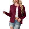 image:imageGRECERELLE Cardigan Sweaters for Women Lightweight Crewneck Button Down Soft Knit Dressy Cardigans 2026Burgundy