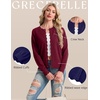 image:imageGRECERELLE Cardigan Sweaters for Women Lightweight Crewneck Button Down Soft Knit Dressy Cardigans 2026Burgundy
