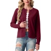 image:imageGRECERELLE Cardigan Sweaters for Women Lightweight Crewneck Button Down Soft Knit Dressy Cardigans 2026Burgundy