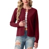 image:imageGRECERELLE Cardigan Sweaters for Women Lightweight Crewneck Button Down Soft Knit Dressy Cardigans 2026Cherry Red