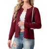 image:imageGRECERELLE Cardigan Sweaters for Women Lightweight Crewneck Button Down Soft Knit Dressy Cardigans 2026Cherry Red