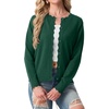 image:imageGRECERELLE Cardigan Sweaters for Women Lightweight Crewneck Button Down Soft Knit Dressy Cardigans 2026Cyan Green