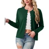 image:imageGRECERELLE Cardigan Sweaters for Women Lightweight Crewneck Button Down Soft Knit Dressy Cardigans 2026Dark Green