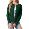 image:imageGRECERELLE Cardigan Sweaters for Women Lightweight Crewneck Button Down Soft Knit Dressy Cardigans 2026Dark Green