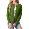 image:imageGRECERELLE Cardigan Sweaters for Women Lightweight Crewneck Button Down Soft Knit Dressy Cardigans 2026Dill Green