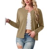 image:imageGRECERELLE Cardigan Sweaters for Women Lightweight Crewneck Button Down Soft Knit Dressy Cardigans 2026Khaki