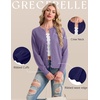 image:imageGRECERELLE Cardigan Sweaters for Women Lightweight Crewneck Button Down Soft Knit Dressy Cardigans 2026Purple Gray