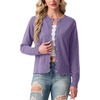 image:imageGRECERELLE Cardigan Sweaters for Women Lightweight Crewneck Button Down Soft Knit Dressy Cardigans 2026Purple Gray