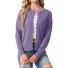 image:imageGRECERELLE Cardigan Sweaters for Women Lightweight Crewneck Button Down Soft Knit Dressy Cardigans 2026Purple Gray