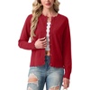 image:imageGRECERELLE Cardigan Sweaters for Women Lightweight Crewneck Button Down Soft Knit Dressy Cardigans 2026Red