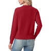 image:imageGRECERELLE Cardigan Sweaters for Women Lightweight Crewneck Button Down Soft Knit Dressy Cardigans 2026Red