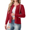 image:imageGRECERELLE Cardigan Sweaters for Women Lightweight Crewneck Button Down Soft Knit Dressy Cardigans 2026Red