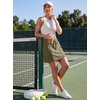 image:imageGRECERELLE 2026 Active Skirt for Women with 4 Side Pockets Casual Athletic Tennis Golf Skorts with ShortsArmy Green