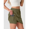 image:imageGRECERELLE 2026 Active Skirt for Women with 4 Side Pockets Casual Athletic Tennis Golf Skorts with ShortsArmy Green
