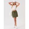 image:imageGRECERELLE 2026 Active Skirt for Women with 4 Side Pockets Casual Athletic Tennis Golf Skorts with ShortsArmy Green