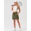 image:imageGRECERELLE 2026 Active Skirt for Women with 4 Side Pockets Casual Athletic Tennis Golf Skorts with ShortsArmy Green