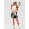 image:imageGRECERELLE 2026 Active Skirt for Women with 4 Side Pockets Casual Athletic Tennis Golf Skorts with ShortsCheckered