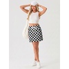 image:imageGRECERELLE 2026 Active Skirt for Women with 4 Side Pockets Casual Athletic Tennis Golf Skorts with ShortsCheckered