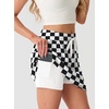 image:imageGRECERELLE 2026 Active Skirt for Women with 4 Side Pockets Casual Athletic Tennis Golf Skorts with ShortsCheckered