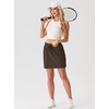 image:imageGRECERELLE 2026 Active Skirt for Women with 4 Side Pockets Casual Athletic Tennis Golf Skorts with ShortsDark Coffee