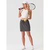 image:imageGRECERELLE 2026 Active Skirt for Women with 4 Side Pockets Casual Athletic Tennis Golf Skorts with ShortsDark Gray