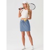 image:imageGRECERELLE 2026 Active Skirt for Women with 4 Side Pockets Casual Athletic Tennis Golf Skorts with ShortsDenim Blue