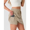 image:imageGRECERELLE 2026 Active Skirt for Women with 4 Side Pockets Casual Athletic Tennis Golf Skorts with ShortsKhaki