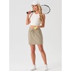 image:imageGRECERELLE 2026 Active Skirt for Women with 4 Side Pockets Casual Athletic Tennis Golf Skorts with ShortsKhaki