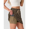image:imageGRECERELLE 2026 Active Skirt for Women with 4 Side Pockets Casual Athletic Tennis Golf Skorts with ShortsLeopard