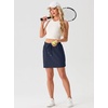 image:imageGRECERELLE 2026 Active Skirt for Women with 4 Side Pockets Casual Athletic Tennis Golf Skorts with ShortsNavy Blue
