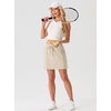 image:imageGRECERELLE 2026 Active Skirt for Women with 4 Side Pockets Casual Athletic Tennis Golf Skorts with ShortsOatmeal
