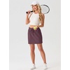 image:imageGRECERELLE 2026 Active Skirt for Women with 4 Side Pockets Casual Athletic Tennis Golf Skorts with ShortsRosewood