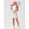 image:imageGRECERELLE 2026 Active Skirt for Women with 4 Side Pockets Casual Athletic Tennis Golf Skorts with ShortsWhite Gray