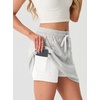 image:imageGRECERELLE 2026 Active Skirt for Women with 4 Side Pockets Casual Athletic Tennis Golf Skorts with ShortsWhite Gray