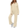 image:imageGRECERELLE Womens Lounge Sets 2 Piece Sweatsuit Outfits Matching TracksuitApricot