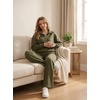 image:imageGRECERELLE Womens Lounge Sets 2 Piece Sweatsuit Outfits Matching TracksuitArmy Green