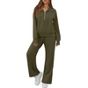 image:imageGRECERELLE Womens Lounge Sets 2 Piece Sweatsuit Outfits Matching TracksuitArmy Green