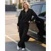 image:imageGRECERELLE Womens Lounge Sets 2 Piece Sweatsuit Outfits Matching TracksuitBlack