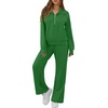 image:imageGRECERELLE Womens Lounge Sets 2 Piece Sweatsuit Outfits Matching TracksuitGreen