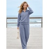 image:imageGRECERELLE Womens Lounge Sets 2 Piece Sweatsuit Outfits Matching TracksuitHaze Blue